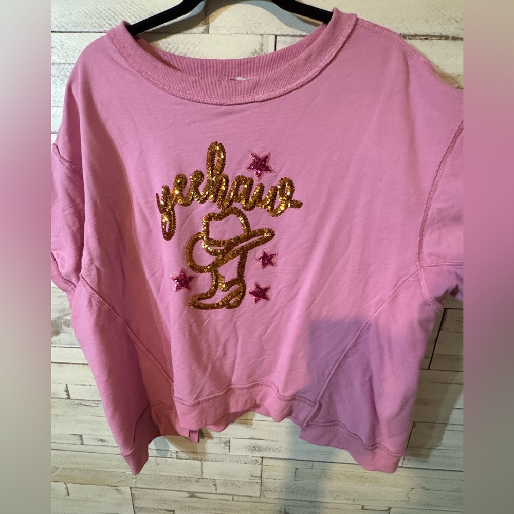 2 for 20***Pink Yeehaw Graphic Sweatshirt